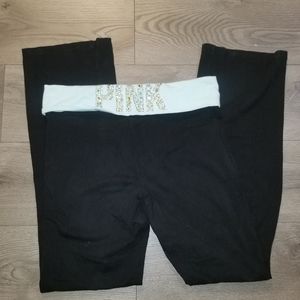 Victoria Secret Pink Bootcut Yoga pants size Large; gems are intact as shown.
